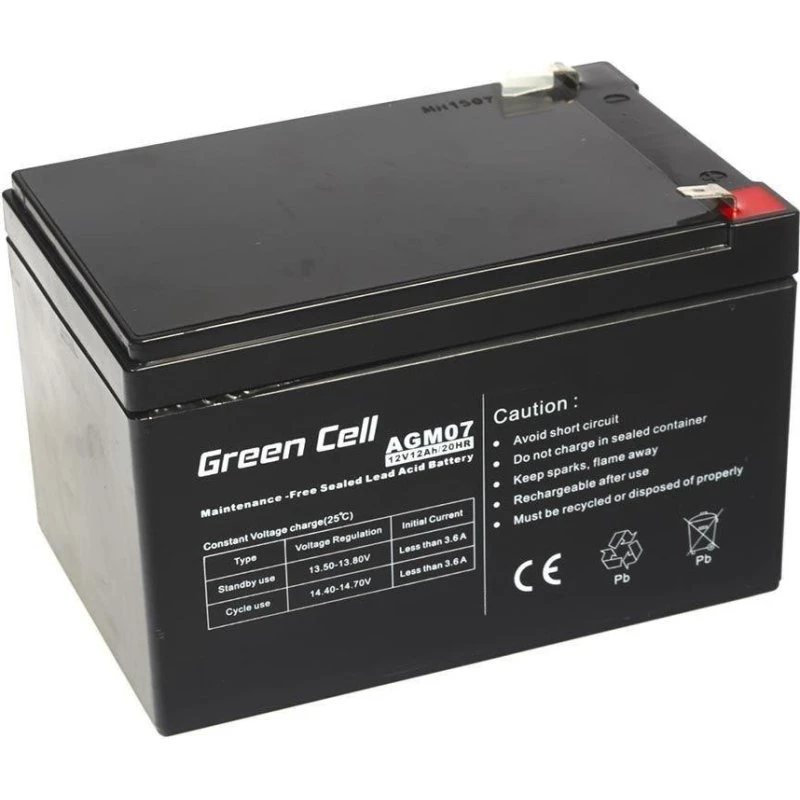 Green Cell AGM07 12V 12Ah GEL AGM-batteri