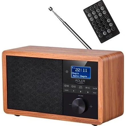 Adler AD 1184 DAB+ Radio, Sort/Brun, Bluetooth