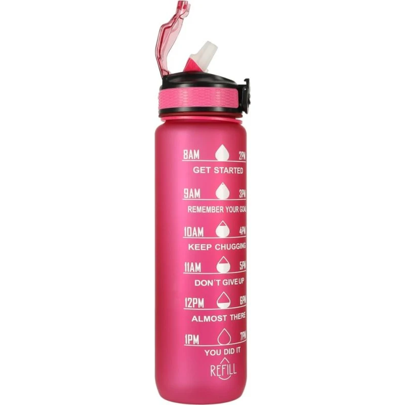 Drikkedunk 1 l med sugerør pink Tritan