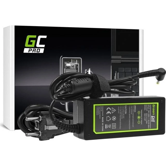 Green Cell 65 W Strømforsyning til Lenovo (20 V/3,25 A) Sort