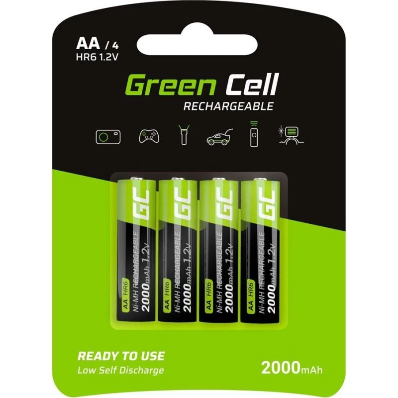 Green Cell GR02 AA 2000 mAh genopladelige batterier (2 stk)