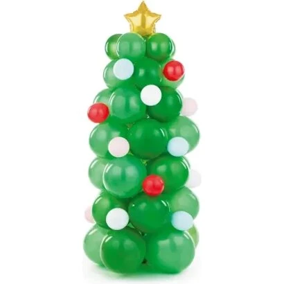 Fest 116 stk Juletræ ballonbuket 65x161 cm – Blandede farver