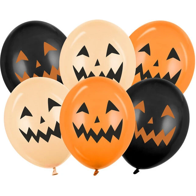 6 stk. Folieballoner Græskar Pastel 30 cm