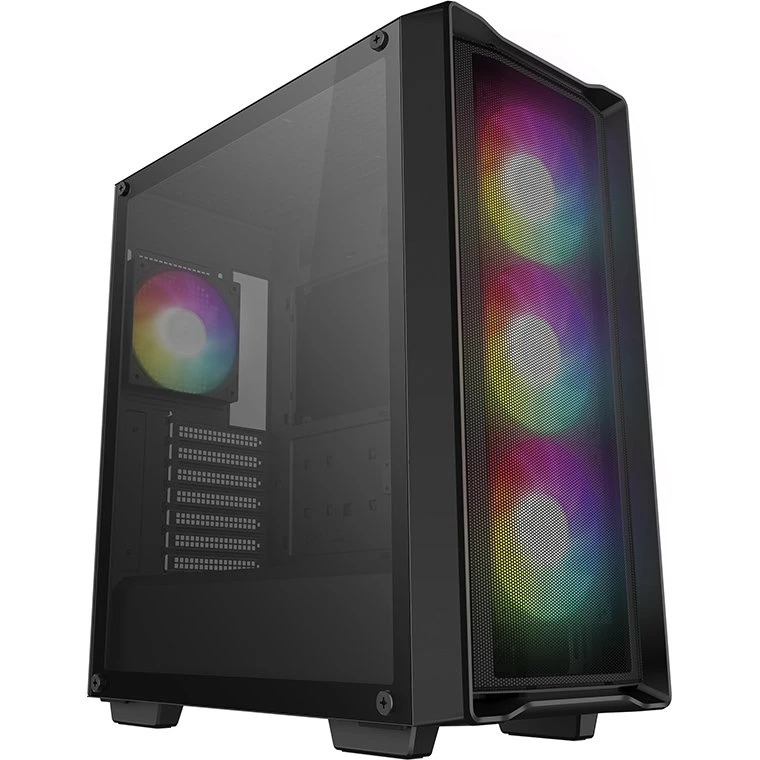 DeepCool CC560 MESH V2 WH - Mid Tower, Sort, Hærdet Glas, Ingen Strømforsyning