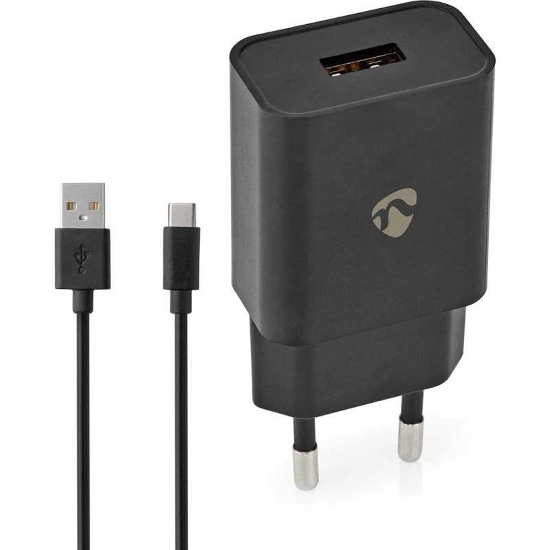 Nedis Vægoplader 12 W USB-C, Sort (WCHAC242ABK)