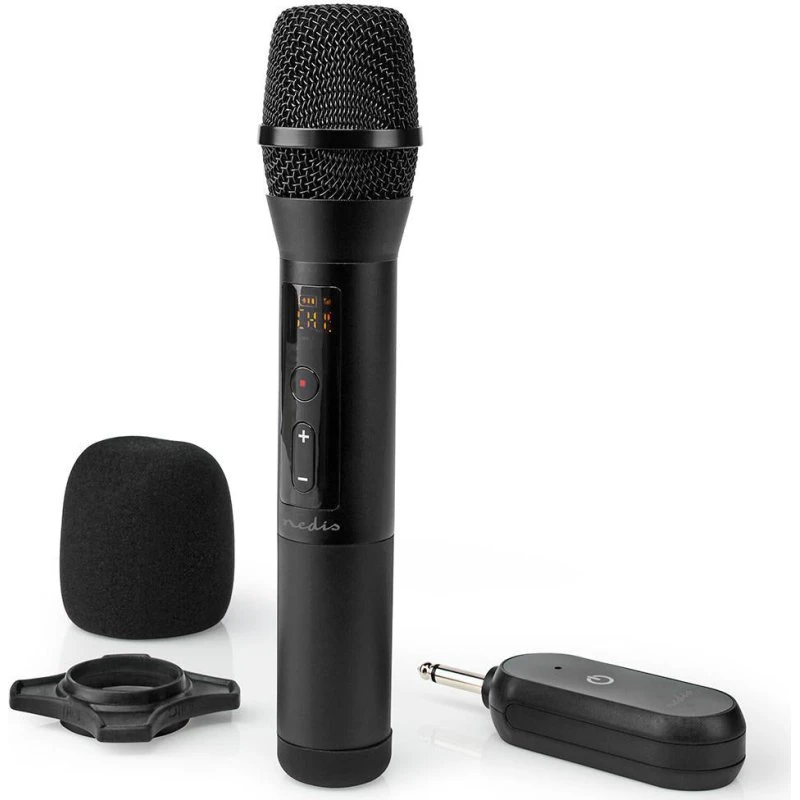 Nedis MPWL200BK Trådløs Mikrofon Set, 20 Kanaler, Sort