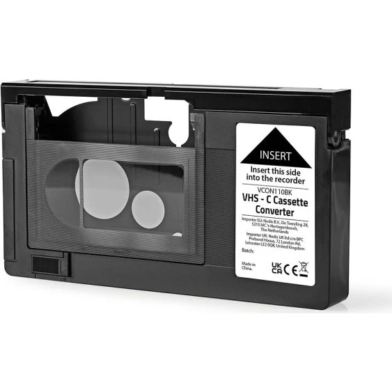 Nedis VCON110BK VHS-C til VHS Konverter, Sort
