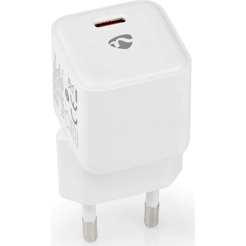 Nedis Mini Wall Charger 20 W USB-C | Hurtig opladning | Hvid
