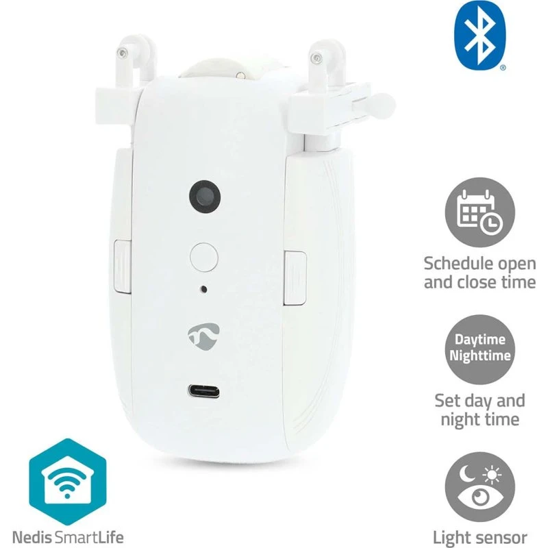 Nedis SmartLife Robot med Gardin BTMC20WT1PC, Hvid, 4000 mAh, Bluetooth
