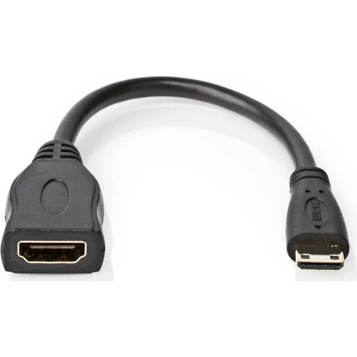 Nedis High Speed HDMI-kabel med Ethernet, 0,20 m, HDMI Mini til HDMI, sort
