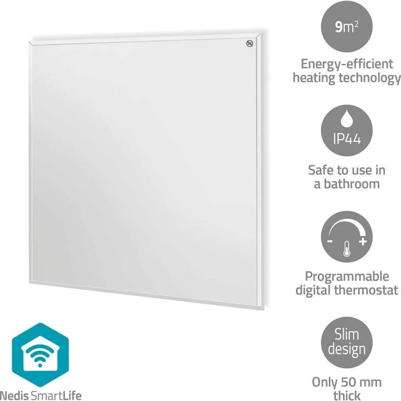 Nedis SmartLife Infrarødt Varmepanel 350 W | Hvid | IP44
