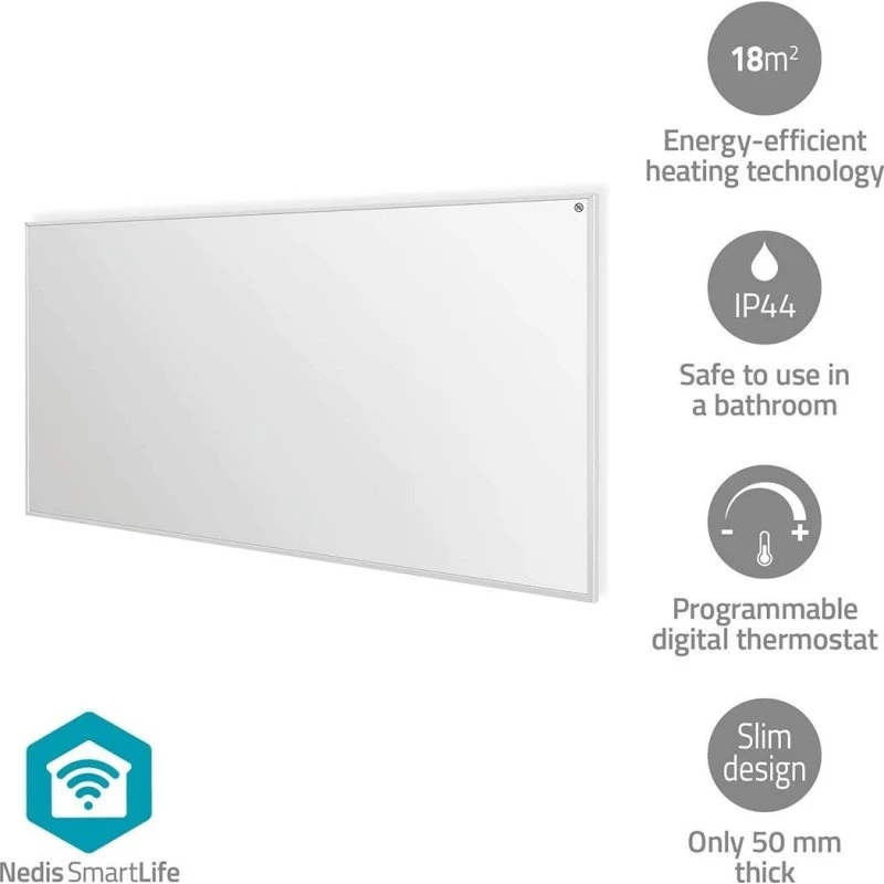 Nedis SmartLife Infrarødt Varmepanel 700 W | Hvid | IP44