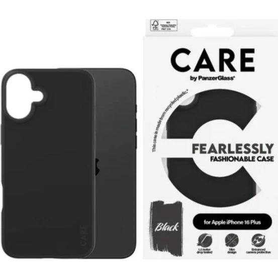 PanzerGlass CARE Fashionable Case til iPhone 16 Plus, Sort