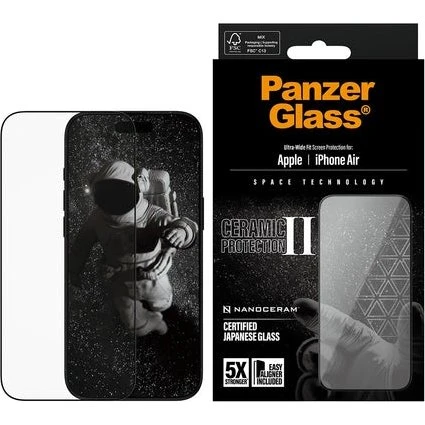 PanzerGlass Ceramic II Skærmbeskytter – iPhone Air (2025) – Ultra-Wide Fit med EasyAligner