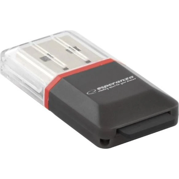 Esperanza EA134K USB 2.0 Kortlæser, sort/sølv/gennemsigtig