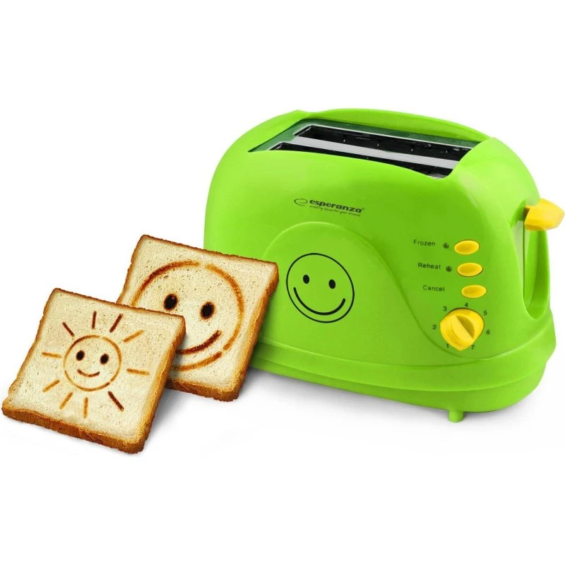 Esperanza Smiley Brødrister 2 skiver, 750 W, grøn