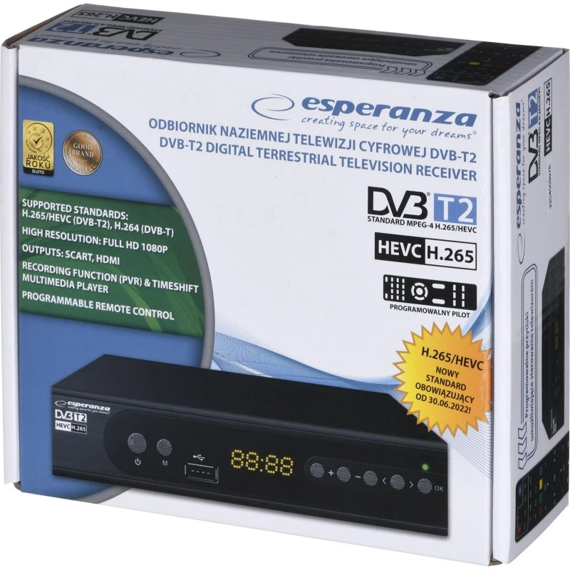 Esperanza EV106P Kabel TV-Set-top Boks, Sort