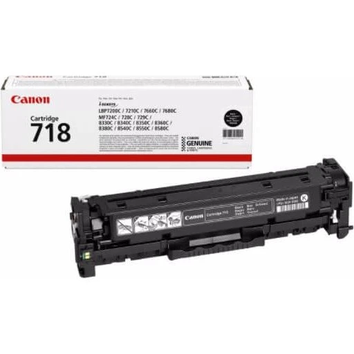 Canon CRG-718Bk Sort Toner, 3.400 Sider