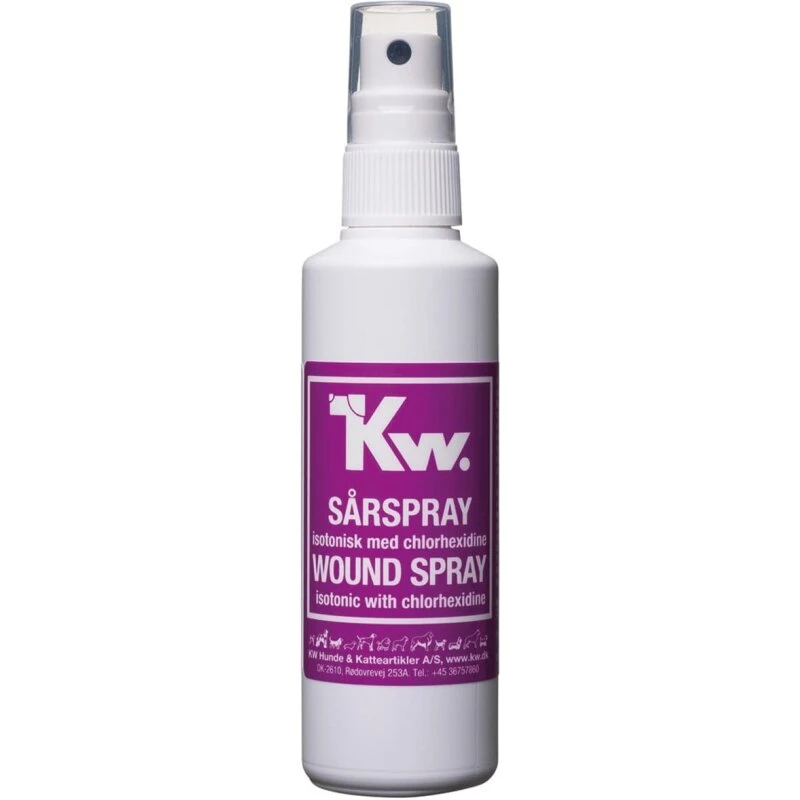 KW Sårspray 100 ml – isotonisk chlorhexidin til hund og kat