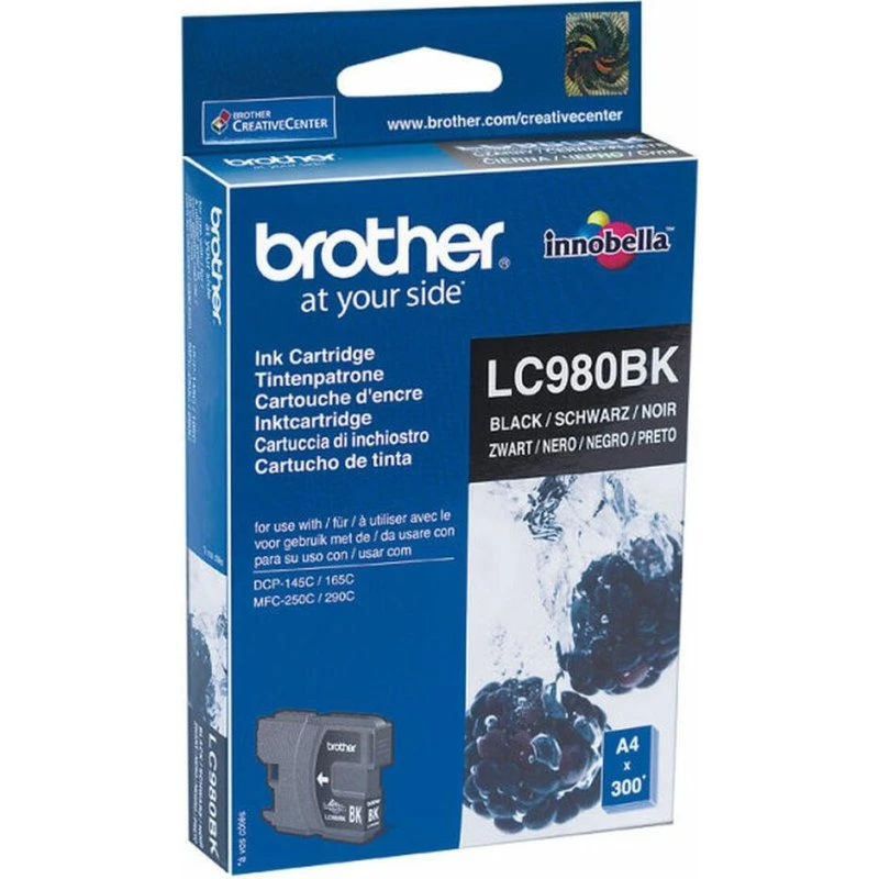 Brother LC-980BK Sort Blækpatron, 300 sider