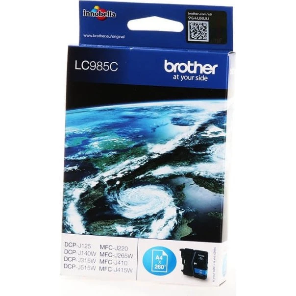 Brother LC985C Cyan Blækpatron, 260 sider