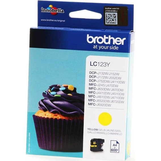 Brother LC-123Y Gul Blækpatron, 600 sider