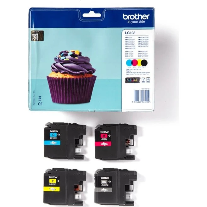 Brother LC123VALBPDR Multipak Sort, Cyan, Magenta, Gul