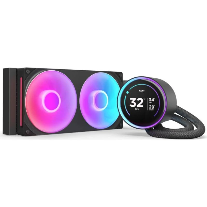NZXT Kraken Elite 240 RGB V2 Sort med LCD, CPU Vandkøling