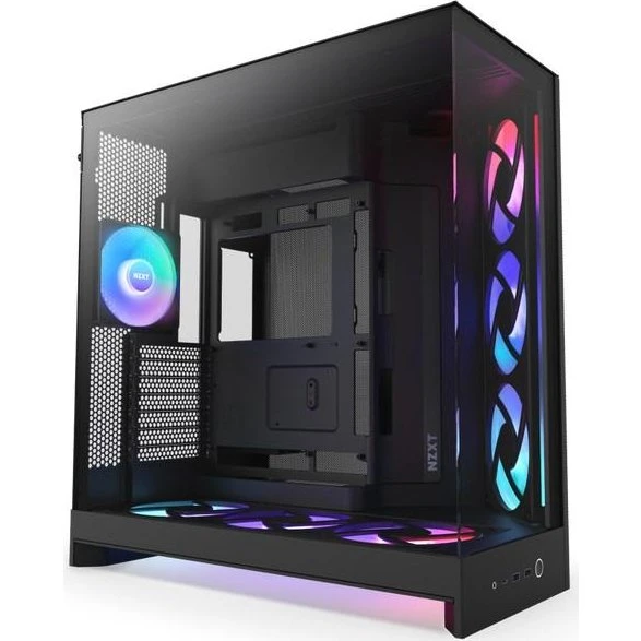 NZXT H9 Flow RGB+ 2025 - Miditower, Sort, Hærdet Glas