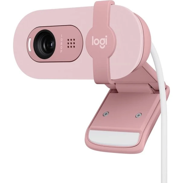 Logitech Brio 100 Webcam, Rose - Full HD 1080p