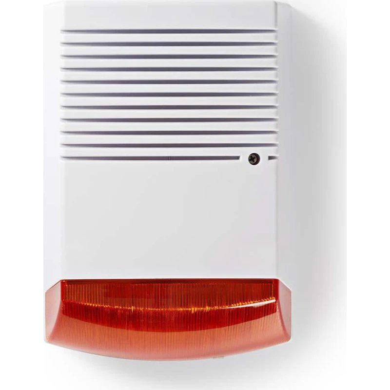 Nedis DUMSS20WT Dummy Sirene, Udendørs, Hvid/Orange, IP44, Batteridrevet