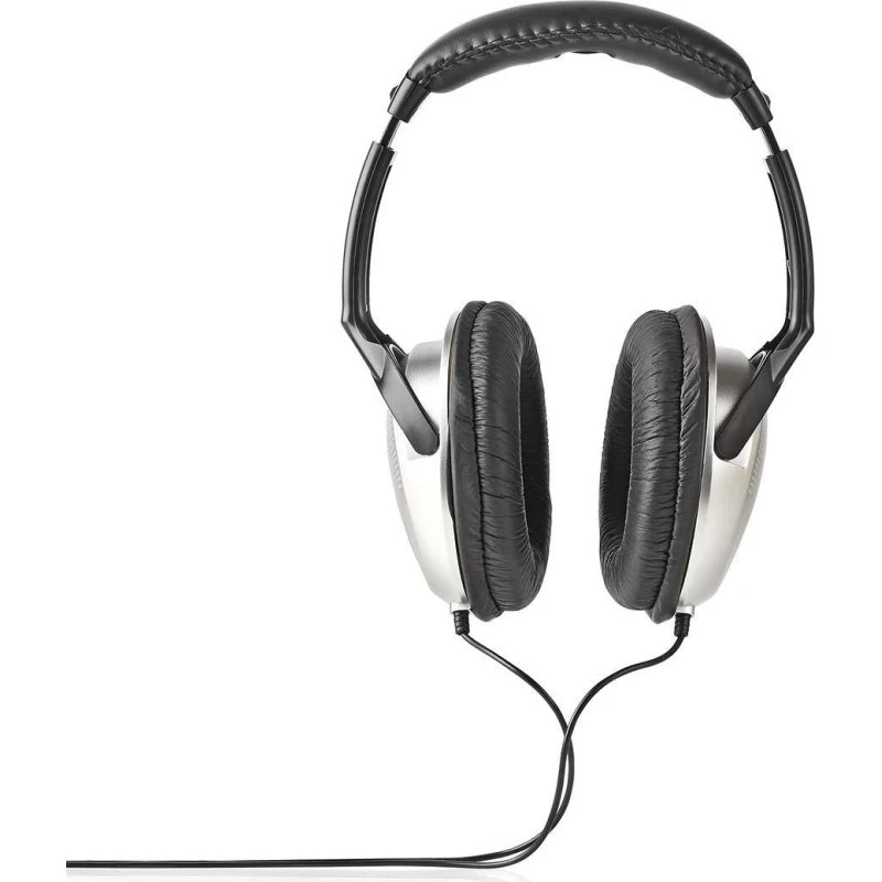 Nedis HPWD1200BK Over-Ear Hovedtelefoner, Sort/Sølv, 2,7 m Kabel