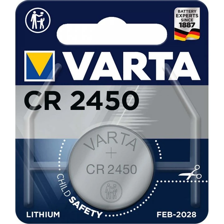 Varta CR2450 3V 570mAh Lithium Knappcelle, Sølv