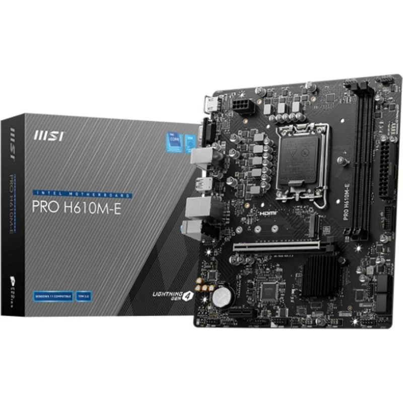 MSI PRO H610M-E Bundkort, LGA1700, DDR5, micro ATX