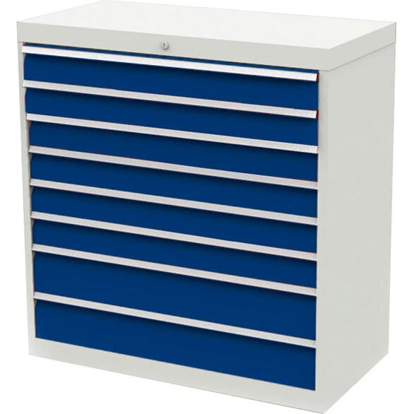 Skuffesektion 500/06 1019x980x500 mm – 8 skuffer, blå/grå