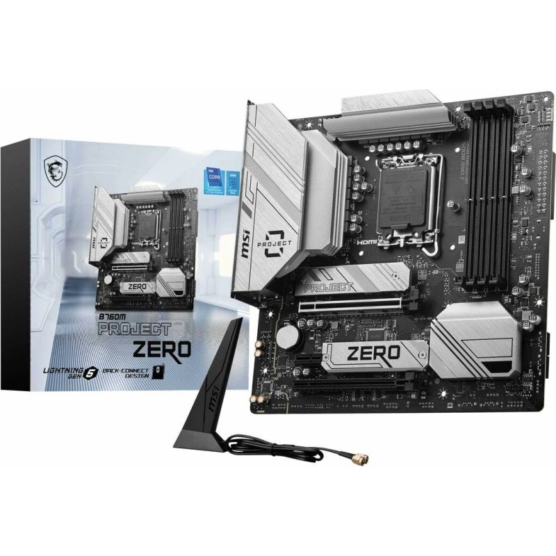 MSI B760M Project Zero LGA 1700 mATX DDR5 WiFi, HDMI/DP