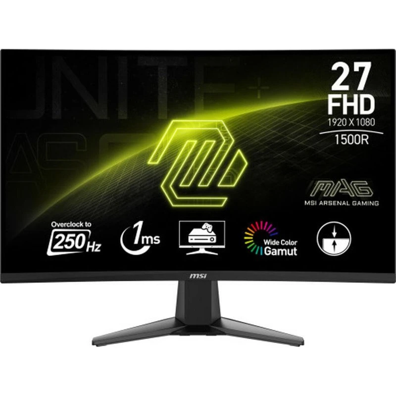 MSI MAG 27C6X 27" FHD Gaming Skærm, 250 Hz, 1 ms, 1500R Buet