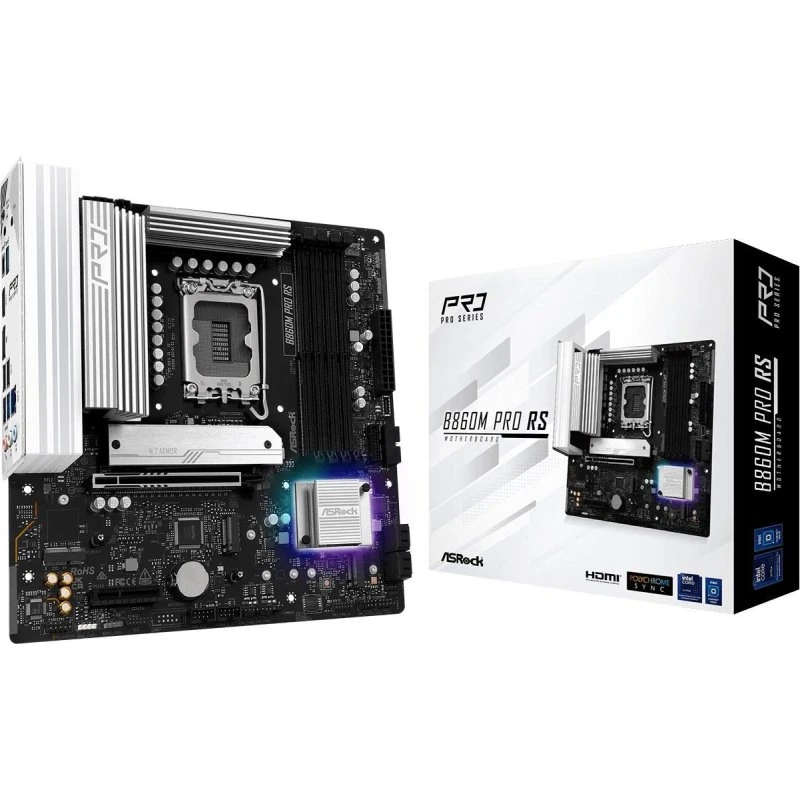 ASRock B860M Pro RS Bundkort, micro ATX, LGA1851, DDR5