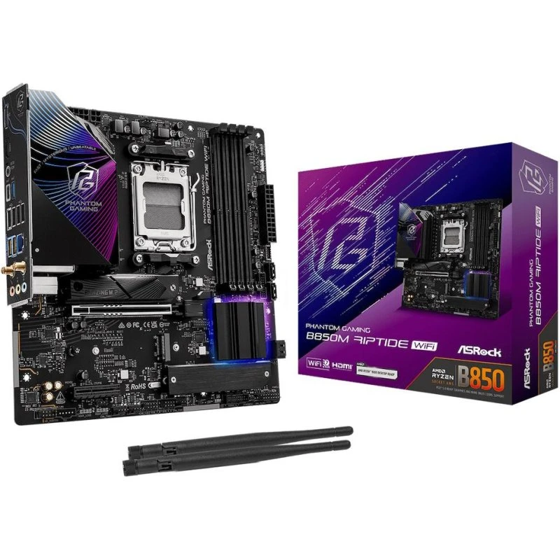 ASRock B850M Riptide WiFi mATX AM5 - WiFi 7, DDR5, HDMI 2.1