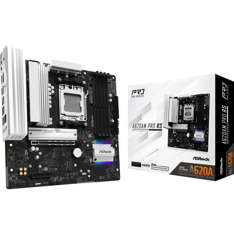 ASRock A620AM Pro RS mATX Bundkort, AMD AM5, DDR5, HDMI 2.1