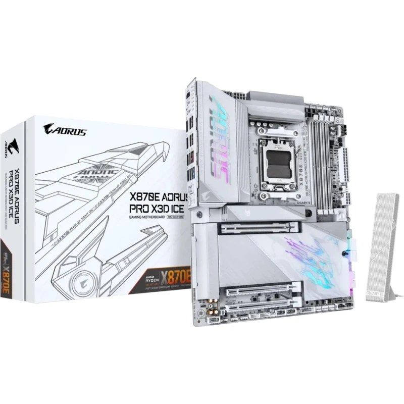 Gigabyte X870E AORUS PRO X3D ICE Hvid ATX AM5 DDR5