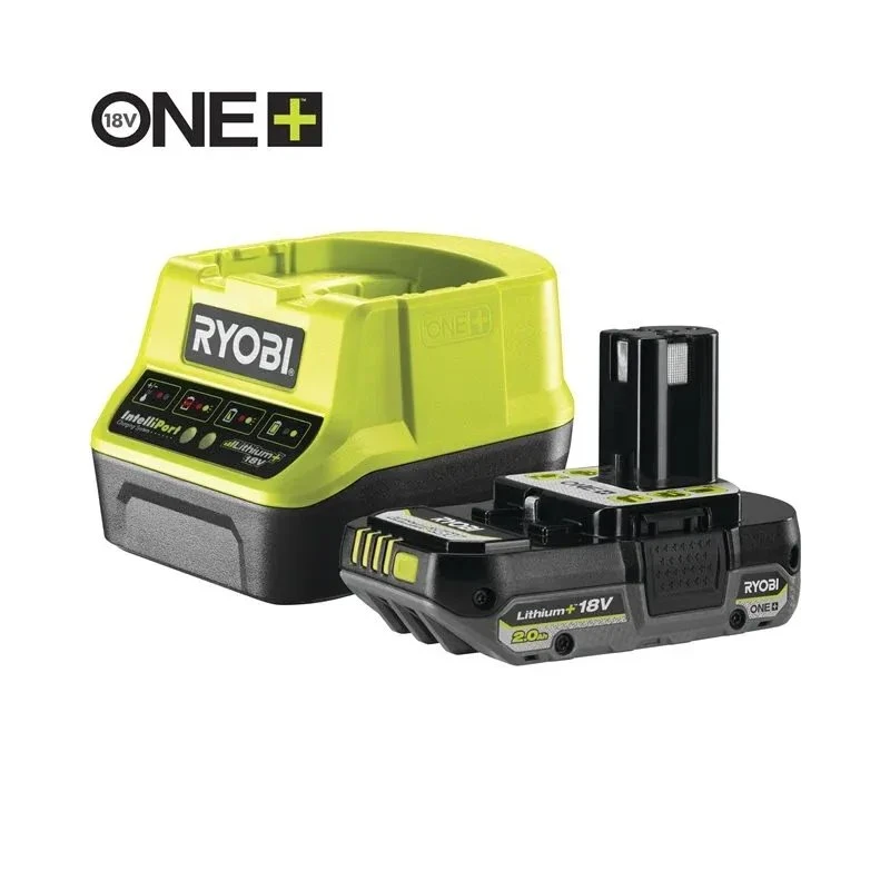 Ryobi ONE+ 18 V 2,0 Ah Batterisæt med Lader