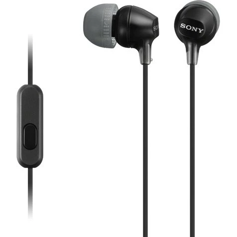Sony MDR-EX15AP In-ear-høretelefoner, sort med mikrofon