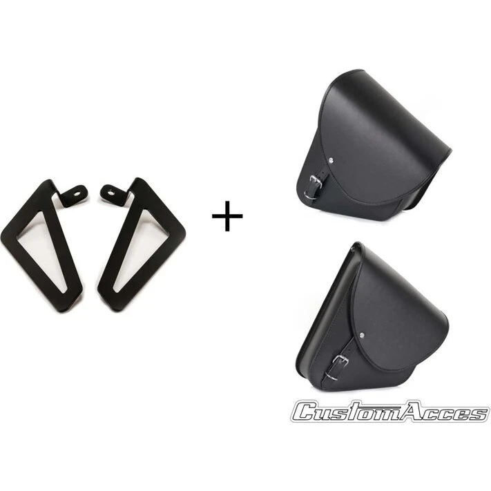 CUSTOM ACCES Sidetasker 'Barcelona' sæt med sorte bøjler (APB002N)