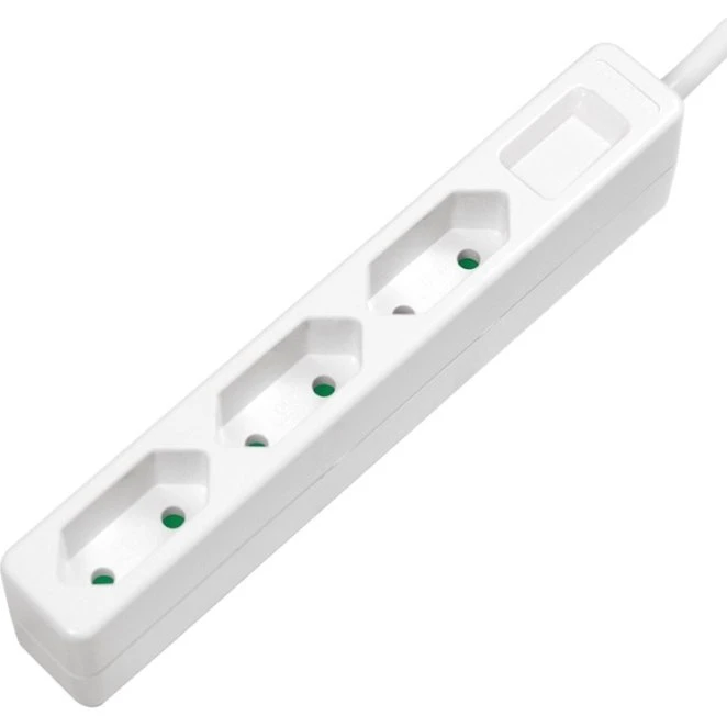 LogiLink Slim Euro 3-vægs 1,5m Hvid