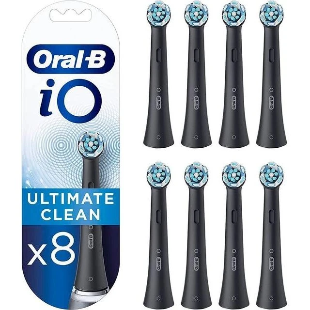 Oral-B iO Ultimate Clean Børstehoveder 8-Pack, Sort