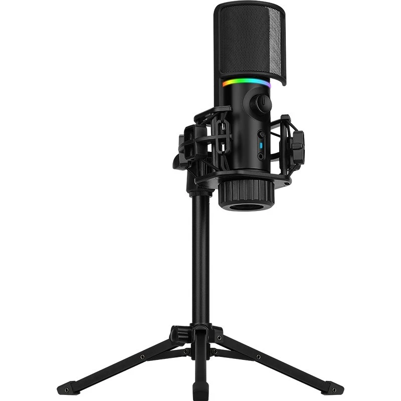 Streamplify MIC TRIPOD USB-mikrofon med RGB-stativ, sort