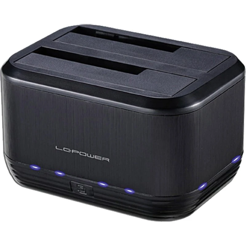 LC Power LC-DOCK-U3-III HDD-dockingstation, 2-bås, USB 3.0, sort