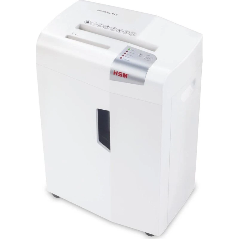 HSM shredstar X15 Makulator 4×37 mm, 26 l, hvid/sølv