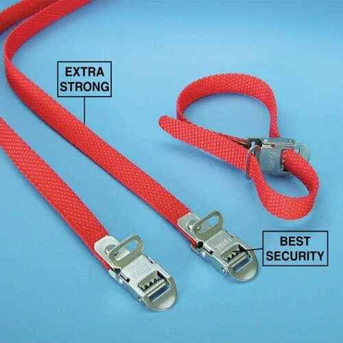 Fiamma sikkerhedsremme 39 cm, 2 stk – rød, rustfrit spænde